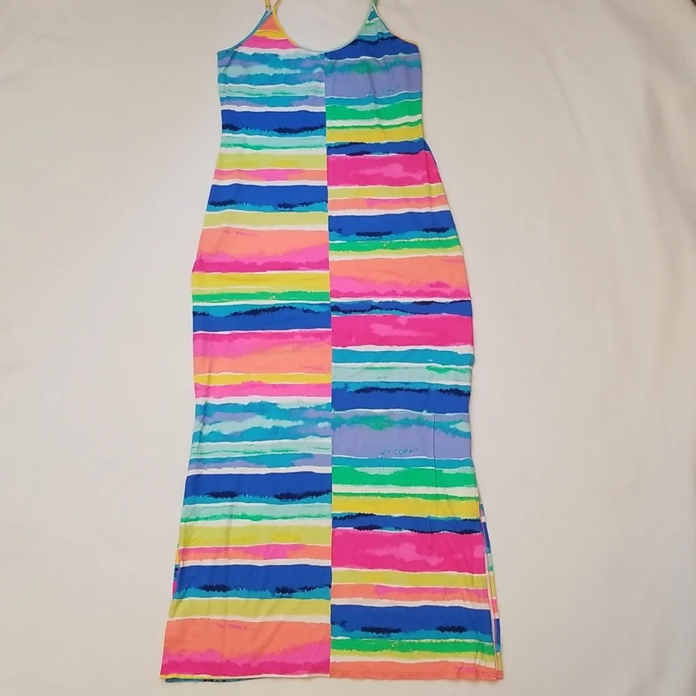 Lilly Pulitzer Gigi Neon Rainbow Maxi Dress - Picture 5 of 8